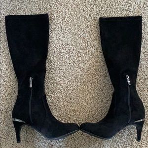 BCBGenerations black microsuede knee high boots
